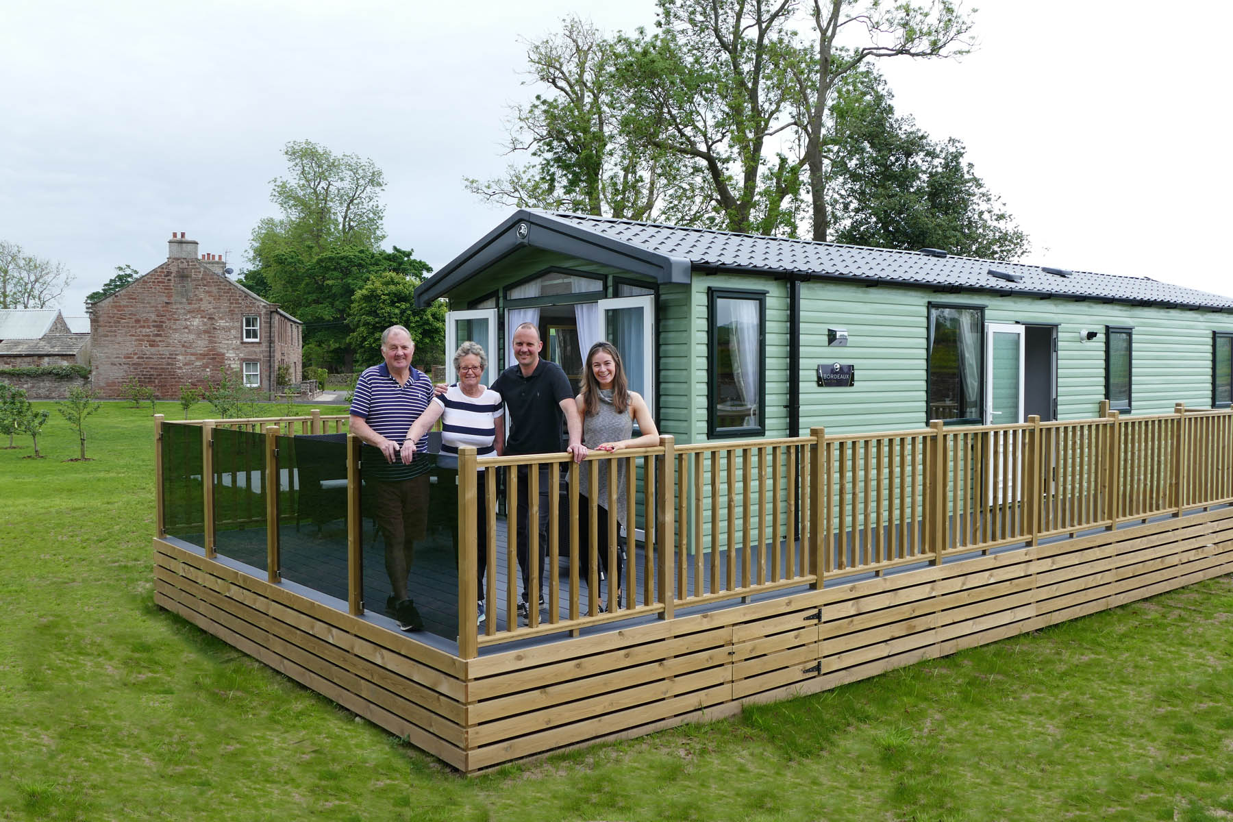 Swift Bordeaux ES with decking at Langton Field Caravan Site