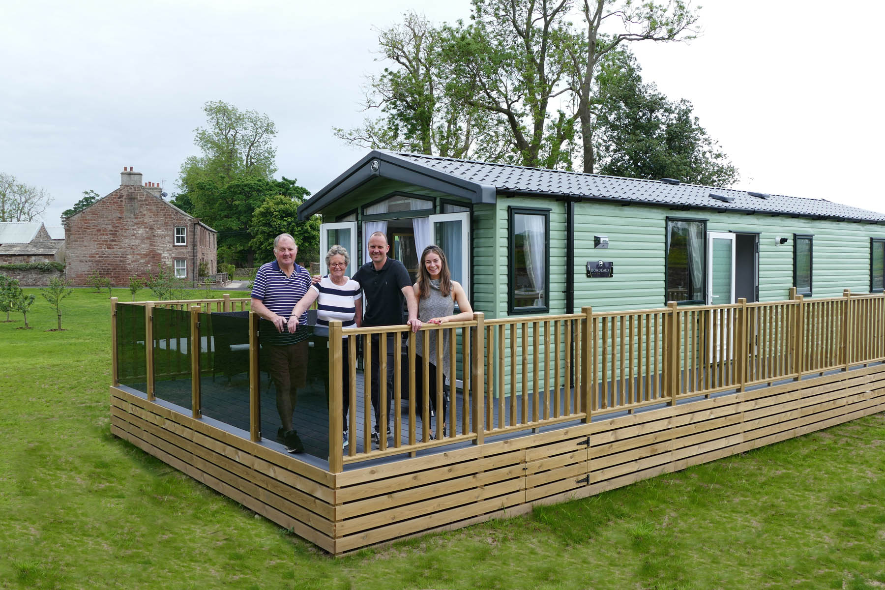 Swift Bordeaux ES with decking at Langton Field Caravan Site