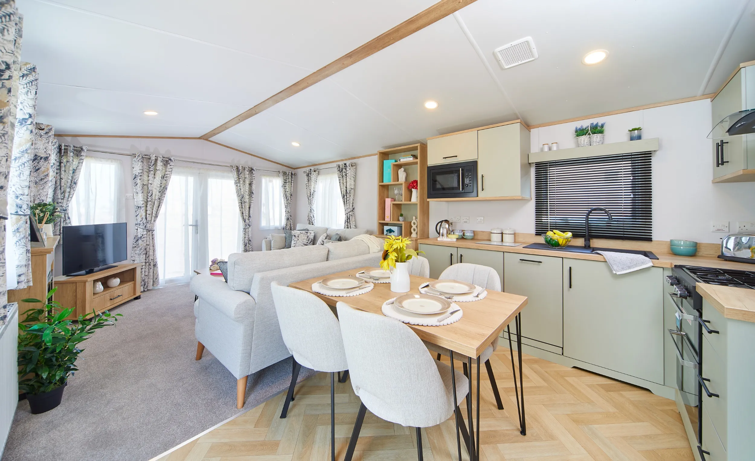 Kitchen dining at the Carnaby Silverdale caravan